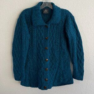 Aran Woolen Mills Button Cardigan Made in Ireland